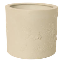 Antique Chinese Qing Biscuit Porcelain Scholar's Brush Pot Bitong Gold Fish 1850