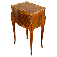 Antique French Marquetry Ormolu Side Table 3 Drawer Cabinet Commode Paul Sormani