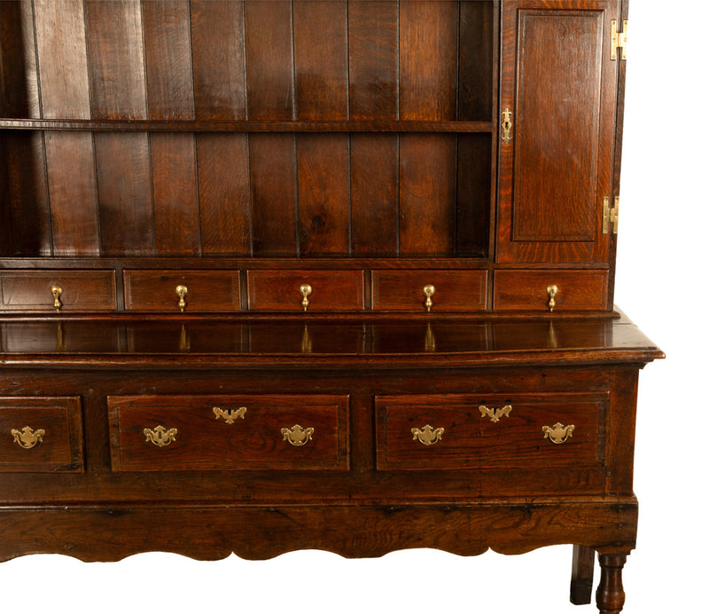 Antique 18th Century Georgian Oak Welsh Dresser Plate Rack Server Sideboard 1780