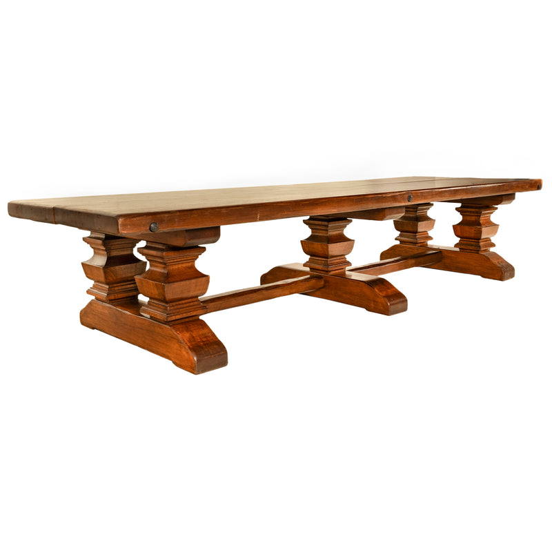 Antique 19th Century Monumental Italian Walnut Refectory Dining Table Circa 1820, Seats 16+