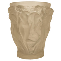 Rene Lalique Large Art Deco Opalescent Glass Crystal Vase Bacchantes Signed 1927