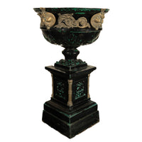 Monumental 70" Tall Antique Cast Iron Bronze Garden Urn Planter on Pedestal 1930