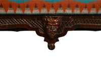 Antique American Renaissance Revival Window Music Bench Seat Pendleton Wool 1870