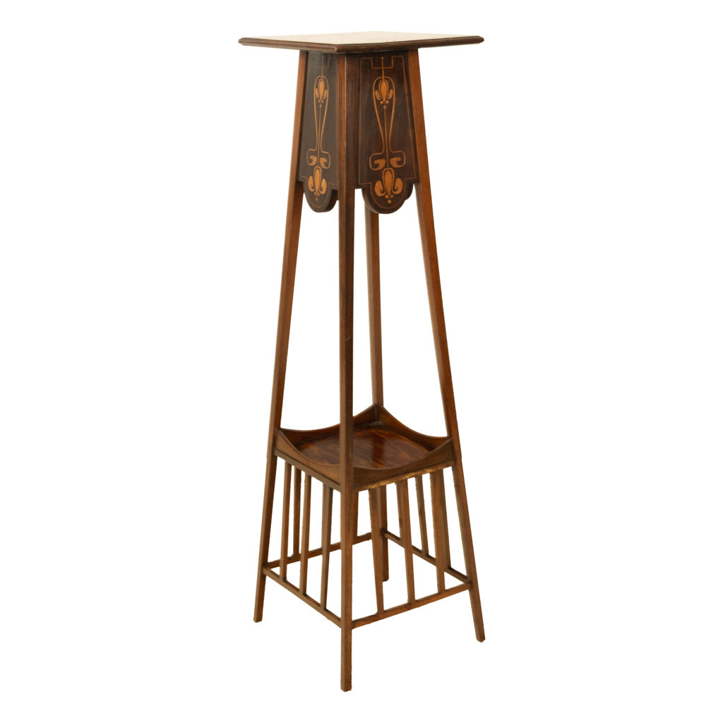 Antique Art Nouveau Inlaid Mahogany Leonard Wyburd Liberty & Co Plant Stand 1905