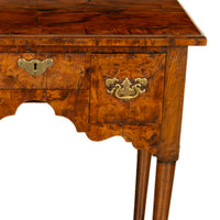 Antique Irish 18th Century Burl Walnut George I Lowboy Dressing Table Desk 1720