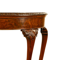 Antique Mahogany Carved Chippendale Demi-Lune Queen Anne Game Console Table 1900