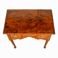 Antique Irish 18th Century Burl Walnut George I Lowboy Dressing Table Desk 1720