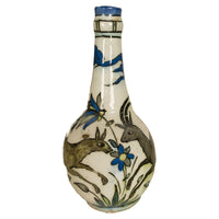 Antique 19th C Ottoman Persian Islamic Qajar Period Iznik Pottery Bottle Vase