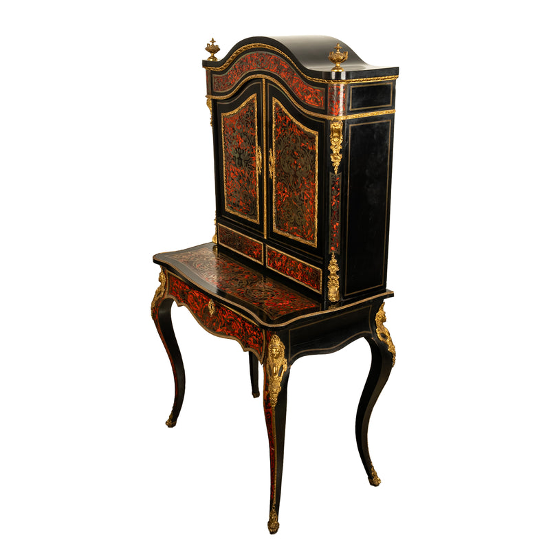 Antique Ebonized Boulle Ormolu Desk Cabinet Bonheur du Jour by Nordisk Kunst & Mobel-Etablissement Denmark