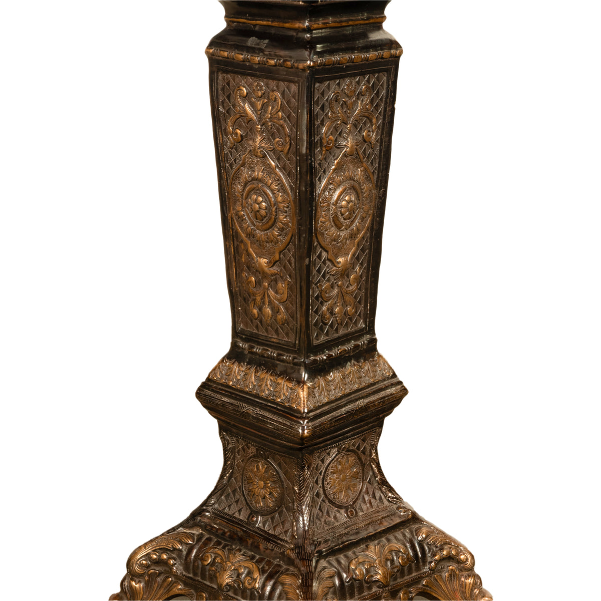 Pair Antique Regency Louis XV Style Gilt Bronze Pedestals Column Stands 1910