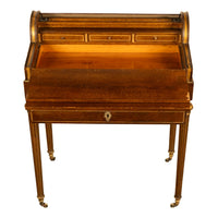Antique 19th Century French Gilded & Painted Cylinder Desk by Paul Sormani 1875