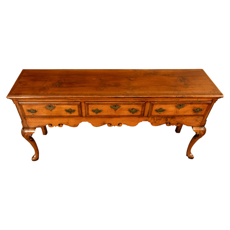 Antique 18th Century Georgian Oak & Crossbanded Mahogany Welsh Dresser Base 1780