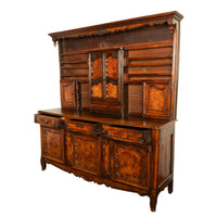 Antique French Provincial Normandy Carved Walnut Dresser Buffet Vaissilier 1790