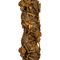 Antique Pair 17th Century Baroque Carved & Gilded Solomonic Columns Italy 1680