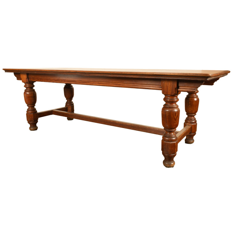 Antique 19th Century Country Farmhouse Refectory Dining Table 1860 Seats 10-12, Circa 1860