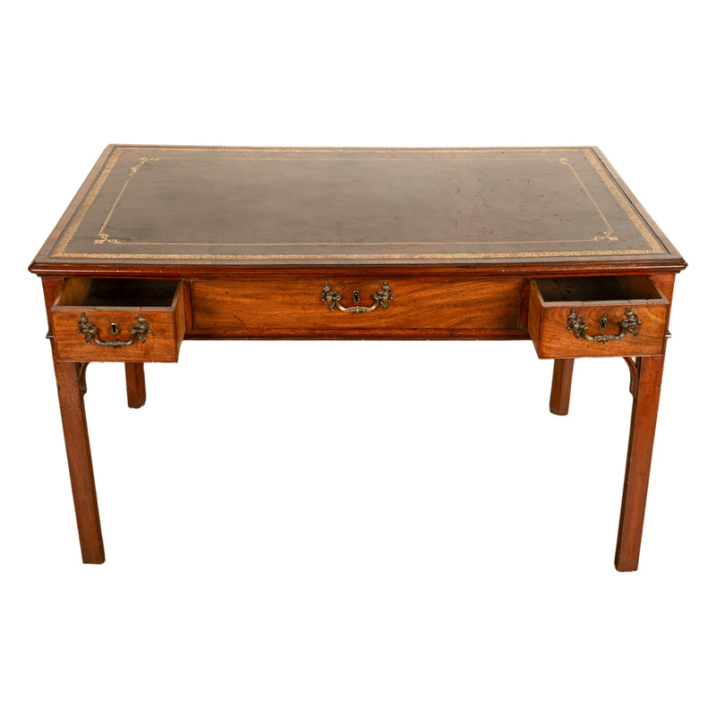 Antique Regency Mahogany Library Table Leather Top Partners Writing Desk 1820