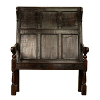 Antique Jacobean 17th Century Oak Settle Bench Shakespeare Ann Hathaway 1610