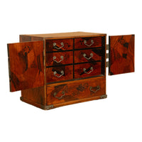 Antique Japanese Meiji Kodansu Tansu Marquetry Table Cabinet Jewelry Chest 1880