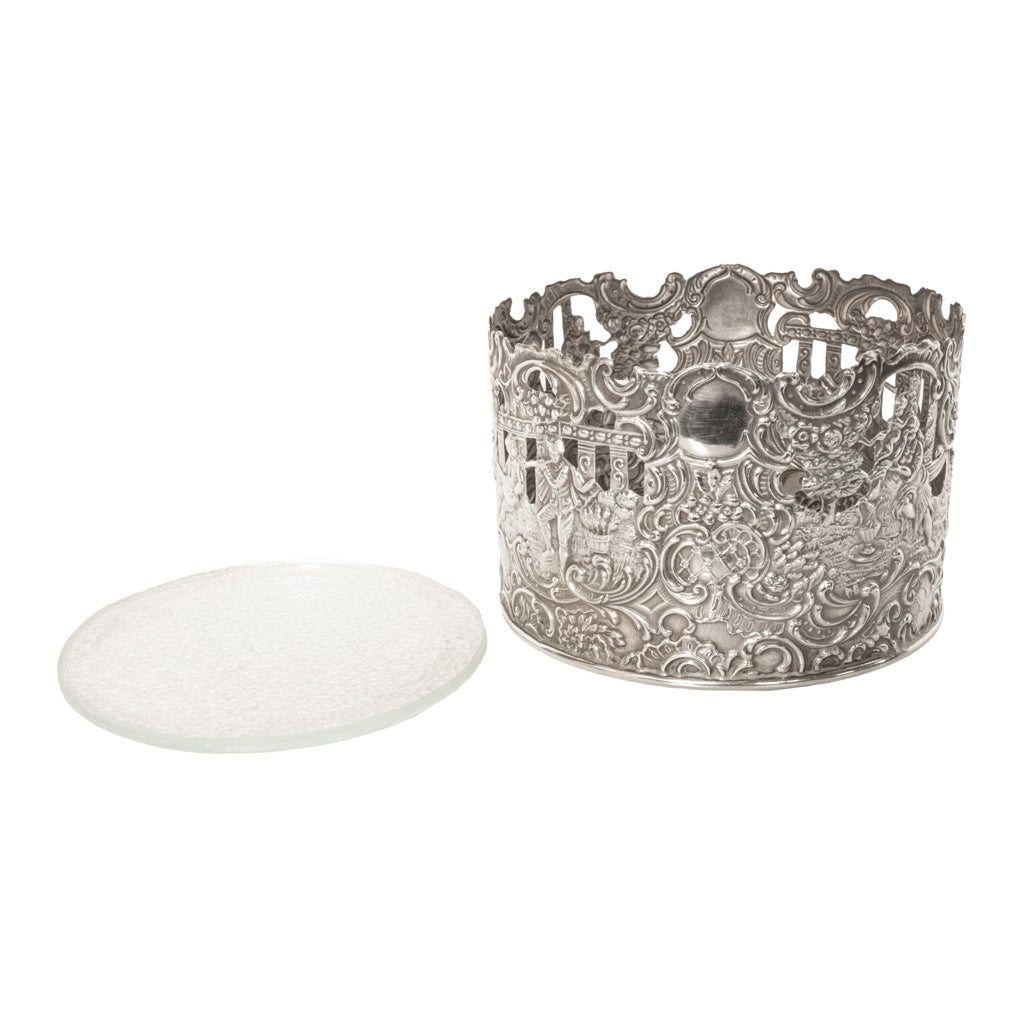 Antique American Sterling Silver Wine Bottle Decanter Coaster Cuff New York 1915