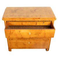 Antique Golden Birch Biedermeier 3 Drawer Commode Chest of Drawers Austrian 1840