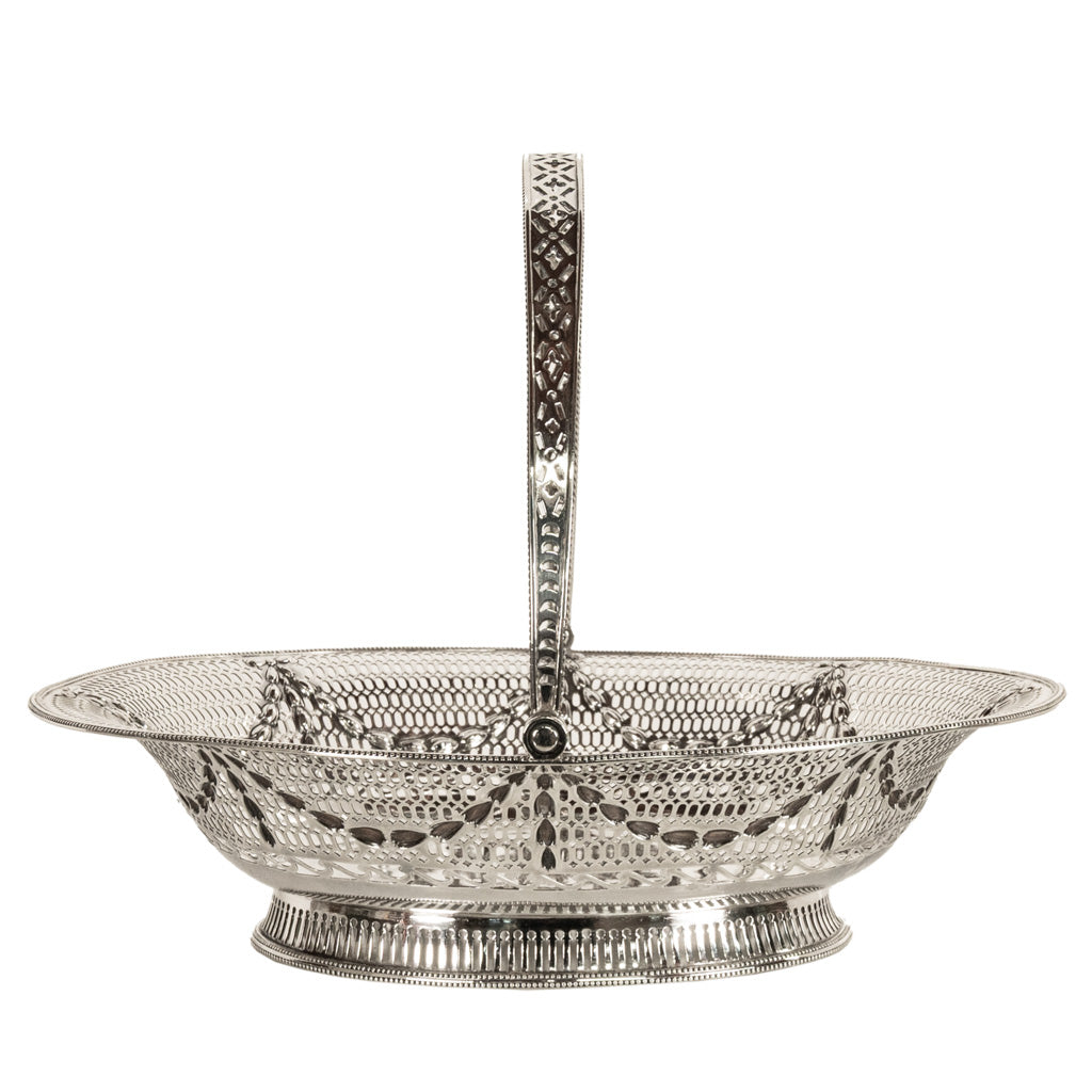 Antique Georgian Sterling Silver Pierced Basket by Richard Morton Sheffield 1778