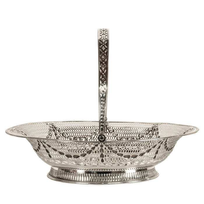 Antique Georgian Sterling Silver Pierced Basket by Richard Morton Sheffield 1778