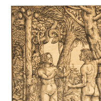 16thCentury German Northern Renaissance Woodcut Print Adam & Eve Baron Von Lanna by Hans Burgkmair the Elder, 1525