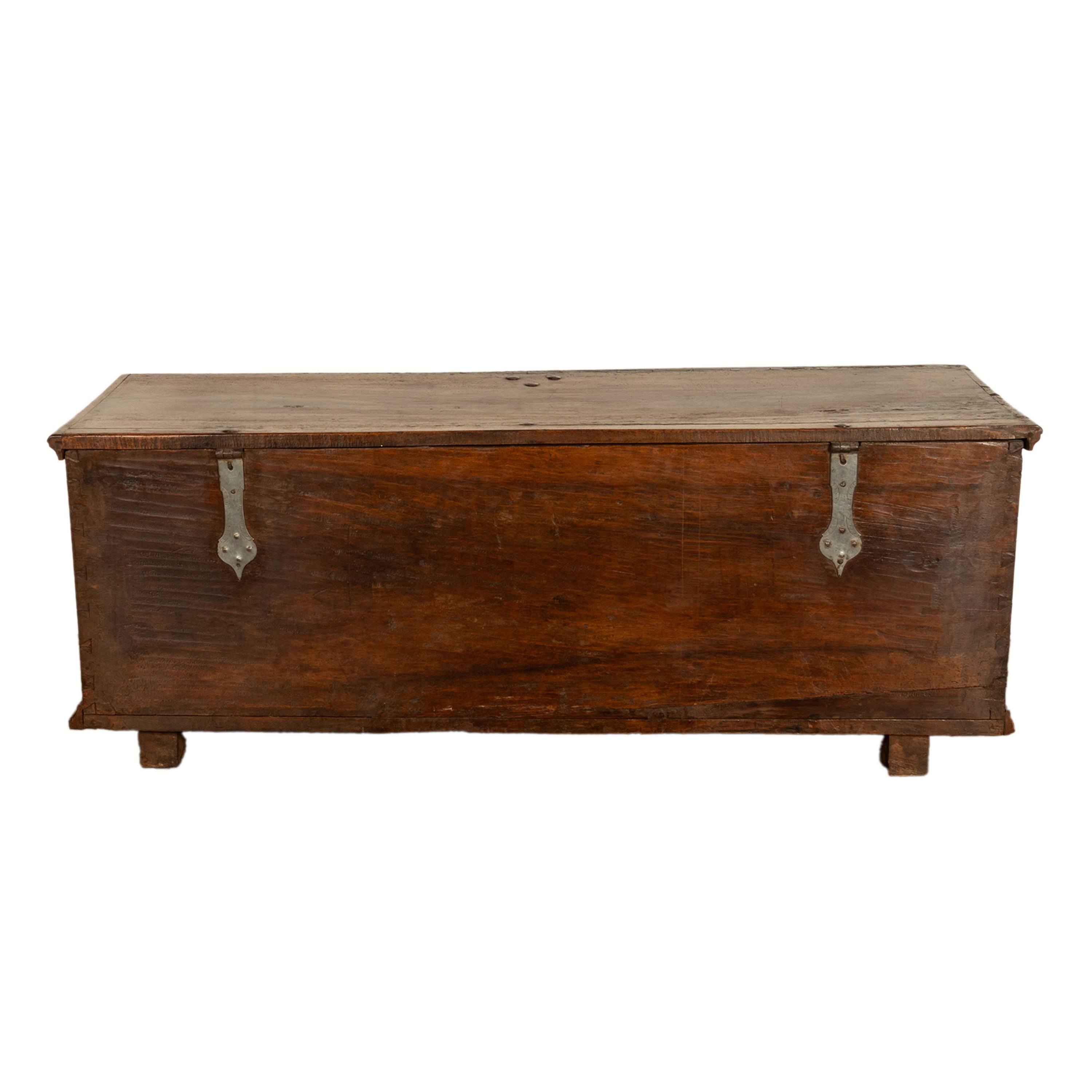 Antique German Baroque Inlaid Marquetry Dowry Chest Coffer Trunk