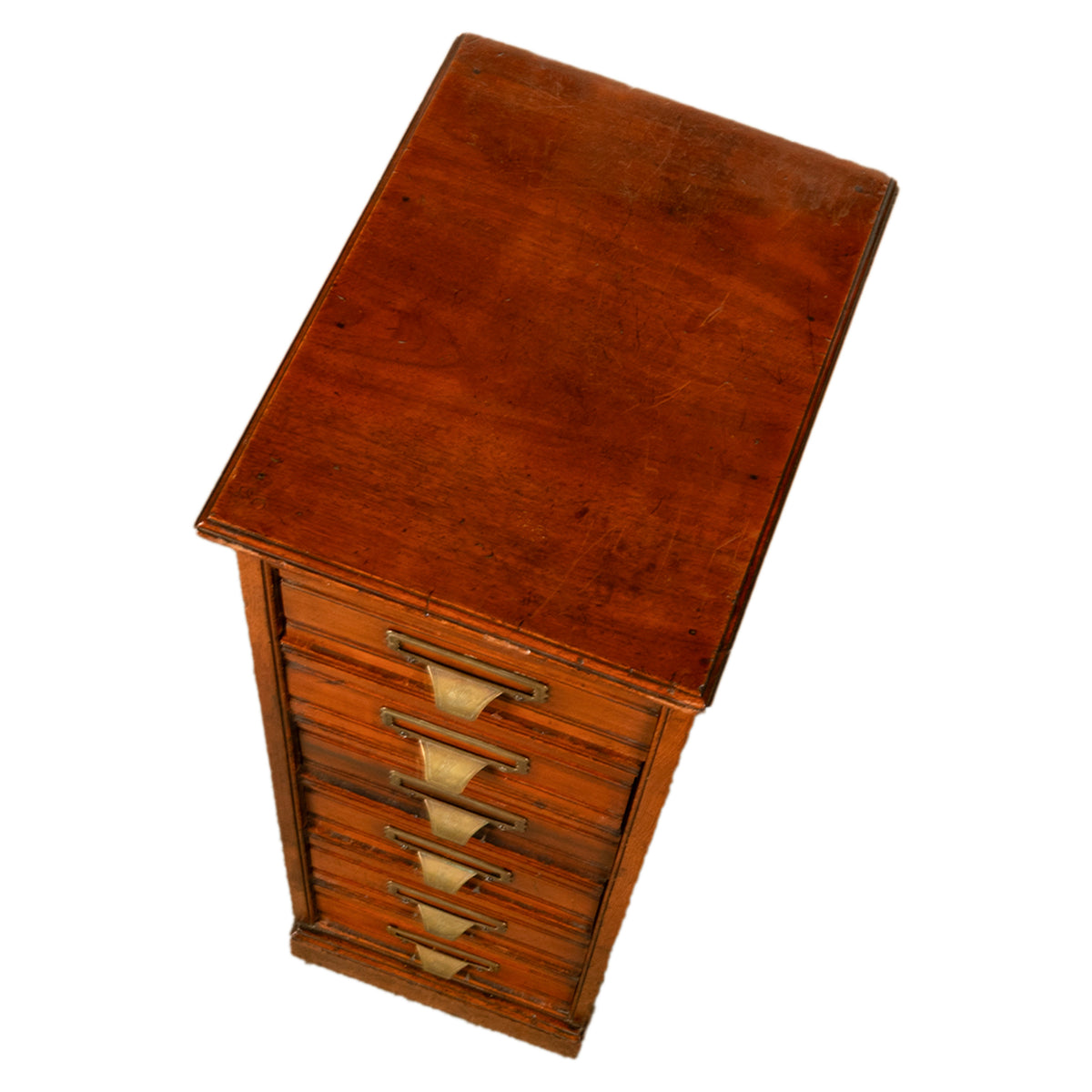 Antique Edwardian Walnut Six Drawer Shannon Filing Cabinet Co New York 1910