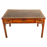 Antique Regency Mahogany Library Table Leather Top Partners Writing Desk 1820