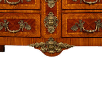 Antique 18thC French Louis XV Ormolu Inlaid Kingwood Marble Commode Chest 1780