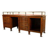 Antique Art Deco Jewelry Store Display Case Counter Walnut Bronze Glass 1920