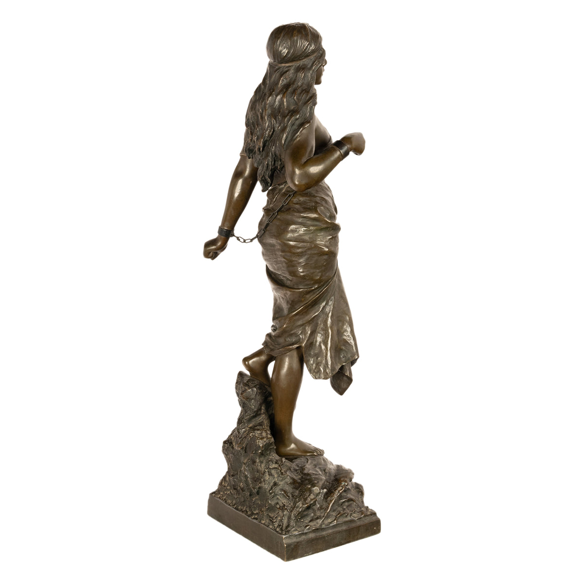 Antique French Art Nouveau Bronze Figure Statue Sculpture "Prise de Corsaire" Emmanuel Villanis 1900