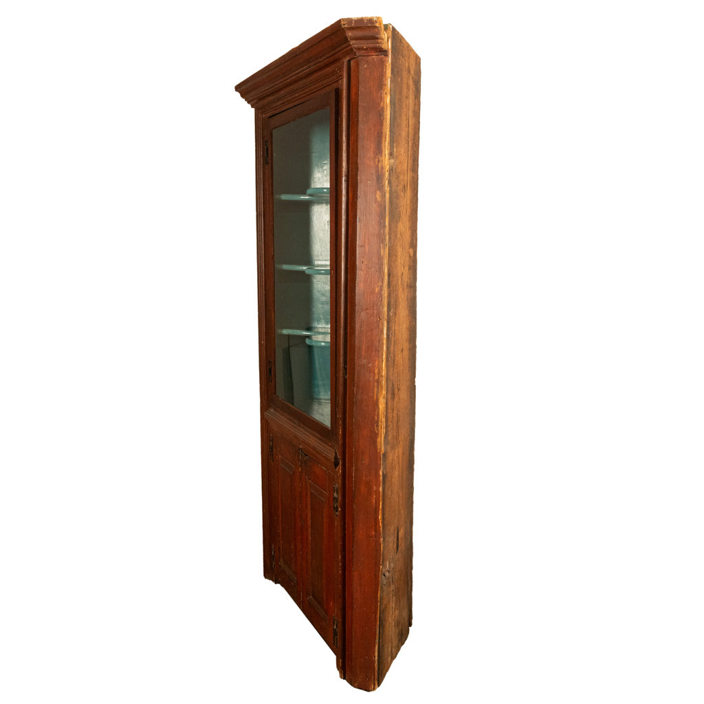 Antique American Painted Pine Federal Country Corner Cabinet Pennsylvania 1820