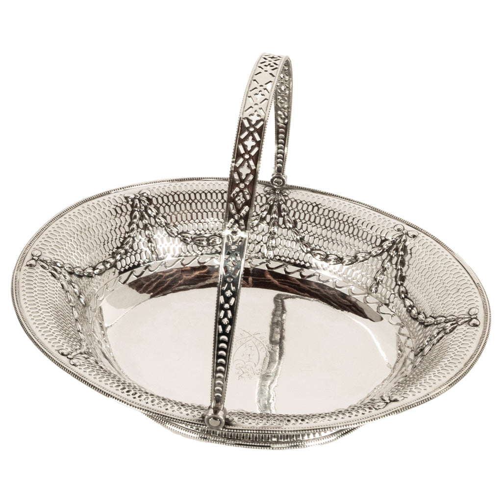 Antique Georgian Sterling Silver Pierced Basket by Richard Morton Sheffield 1778