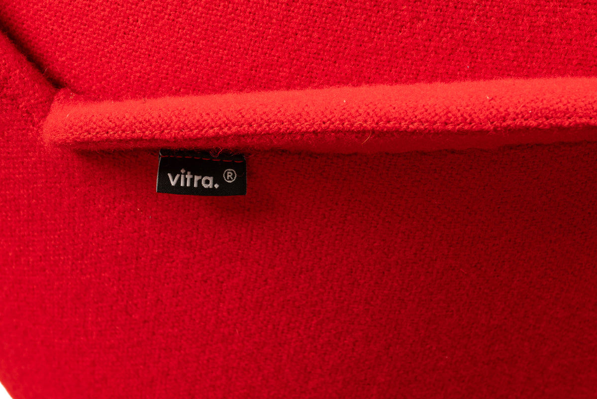 Mid Century Modern Red Heart Cone Chair Verner Panton for Vitra Mint Condition