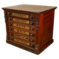 Antique Eastlake Clark's Walnut Mercantile Store Advertising Thread Cabinet 1880