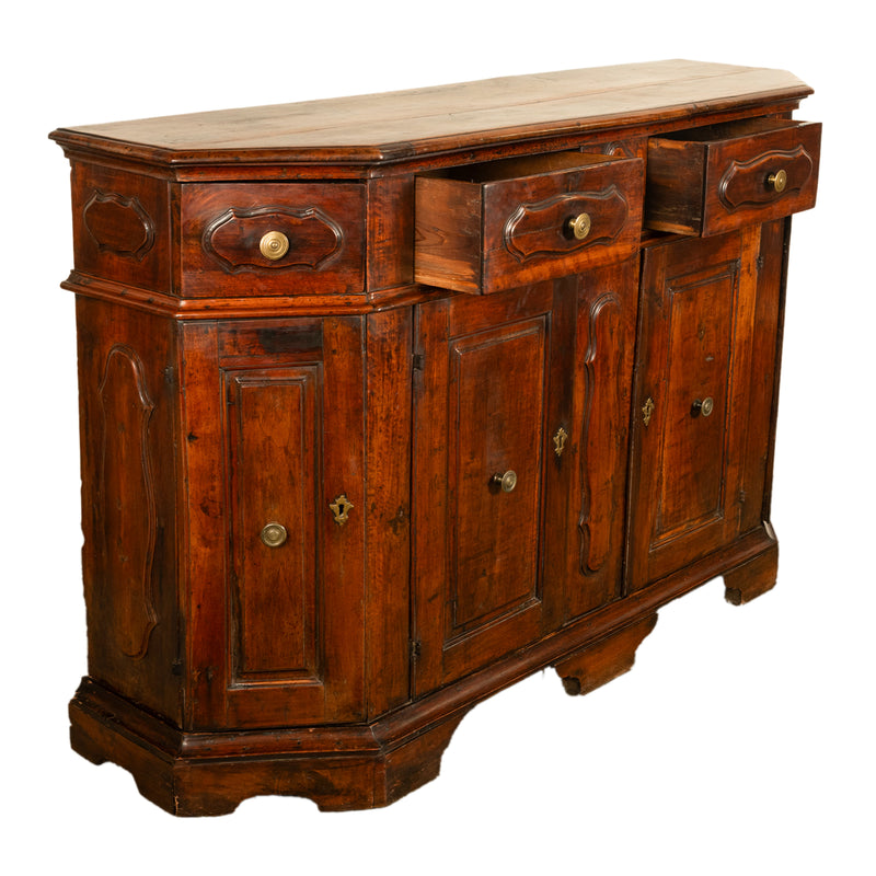 Antique Italian Walnut Baroque Credenza Buffet Side Cabinet Circa 1680 Ex de Young Museum San Francisco