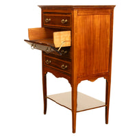 Antique Edwardian Sheraton Inlaid Mahogany Sheet Music File Cabinet Chest 1900