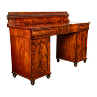 Antique Georgian Regency Gothic Mahogany Pedestal Sideboard Buffet Server 1825