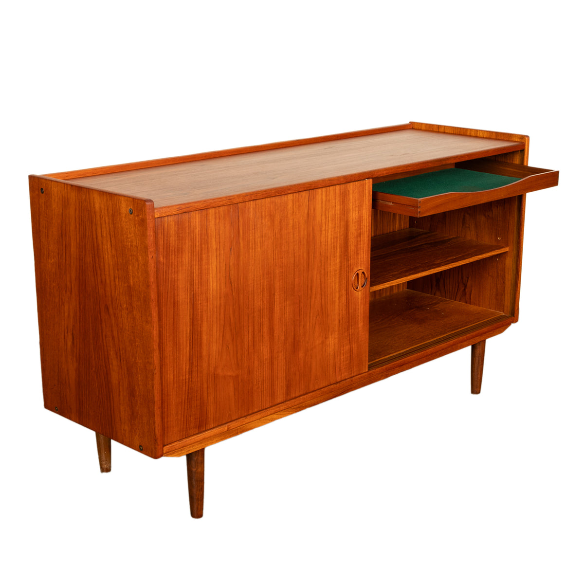 Mid Century Danish Modern 2 Door Teak Credenza Cabinet Jydsk Mobelindustri 1960