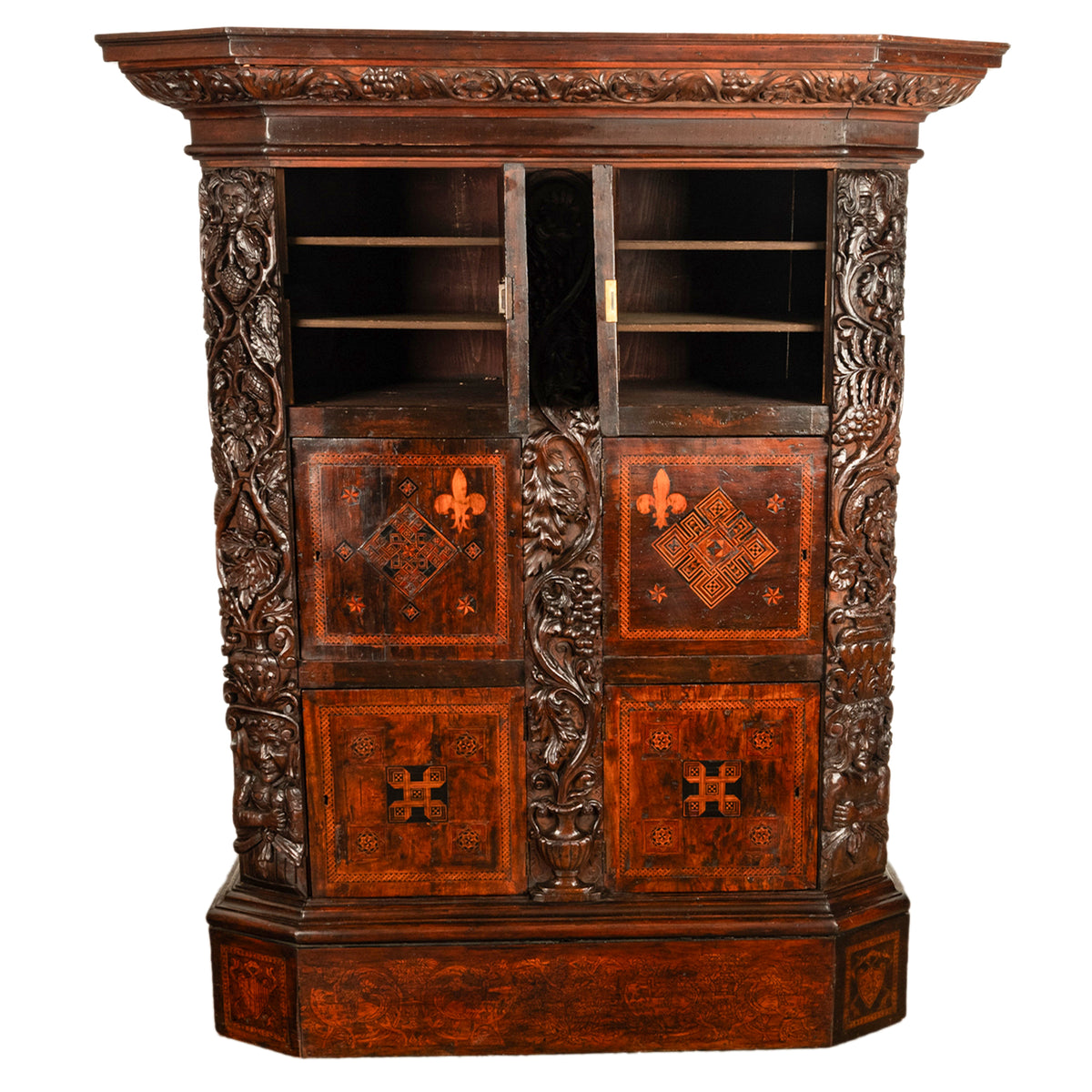 Antique Flemish / Dutch Walnut Marquetry Royal Manuscript Cabinet, circa 1680