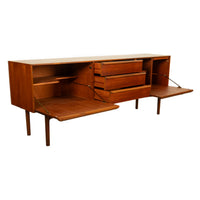 Mid Century Modern Danish Style Teak Long Credenza McIntosh Starburst Doors 1960