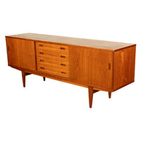 Mid Century Modern Danish Teak Logn John Credenza Sideboard by Lyby Mobler 1960s
