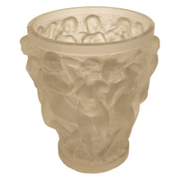 Rene Lalique Large Art Deco Opalescent Glass Crystal Vase Bacchantes Signed 1927