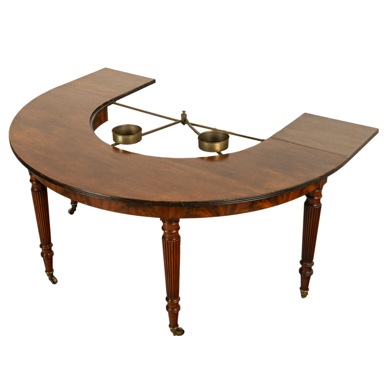 Antique Georgian Regency Mahogany Horseshoe Hunt Wine Tasting Social Table 1820