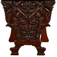 Antique Carved Italian Renaissance Revival Sgabello Chair Coat of Arms & Cherubs, 1870