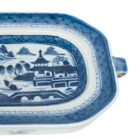 Antique Chinese Qing Canton Blue & White Export Porcelain Warming Dish 1800