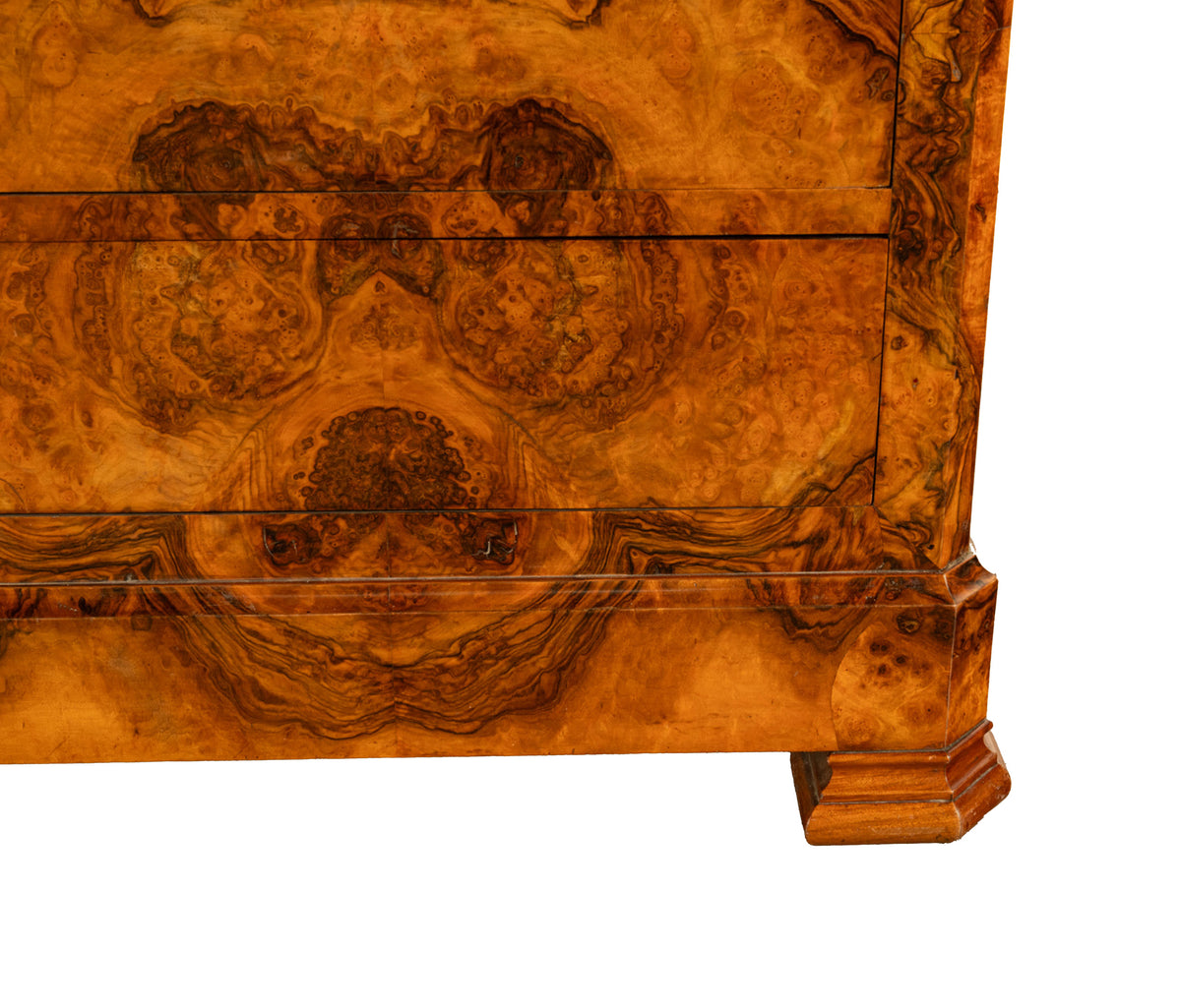Antique French Walnut & Marble Louis-Philippe Walnut Commode Chest Drawers 1840