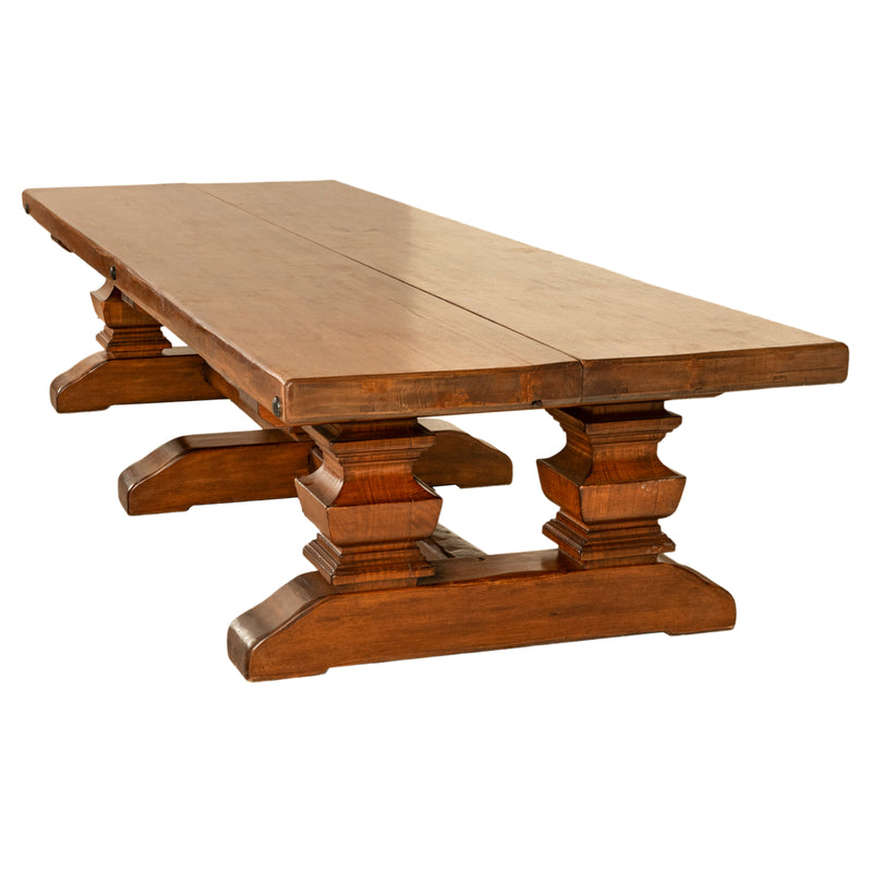 Antique 19th Century Monumental Italian Walnut Refectory Dining Table Circa 1820, Seats 16+